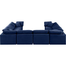  Manufacturer Color_Navy -- Indulge 140" Navy Velvet Upholstered 8 pc Modular Sectional IMAGE 3