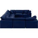  Manufacturer Color_Navy -- Indulge 140" Navy Velvet Upholstered 8 pc Modular Sectional IMAGE 5