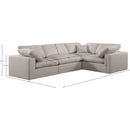 Meridian Comfy Beige Linen Textured Fabric Modular Sectional IMAGE 10