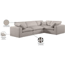  Manufacturer Color_Beige -- Meridian Comfy Fabric 4 pc Sectional IMAGE 11