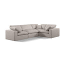 Meridian Comfy Beige Linen Textured Fabric Modular Sectional IMAGE 1