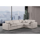 Manufacturer Color_Beige -- Meridian Comfy Fabric 4 pc Sectional IMAGE 2