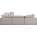  Manufacturer Color_Beige -- Meridian Comfy Fabric 4 pc Sectional IMAGE 5