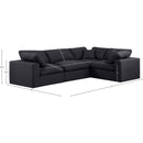  Manufacturer Color_Black -- Comfy 119" Black Linen Textured Fabric Upholstered 4 pc Modular Sectional IMAGE 10