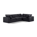  Manufacturer Color_Black -- Comfy 119" Black Linen Textured Fabric Upholstered 4 pc Modular Sectional IMAGE 1