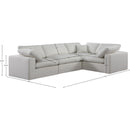 Meridian Comfy Cream Linen Textured Fabric Modular Sectional IMAGE 10