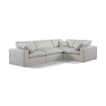  Manufacturer Color_Cream -- Comfy 119" Cream Linen Textured Fabric Upholstered 4 pc Modular Sectional IMAGE 1