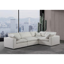  Manufacturer Color_Cream -- Comfy 119" Cream Linen Textured Fabric Upholstered 4 pc Modular Sectional IMAGE 2