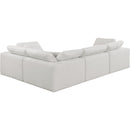  Manufacturer Color_Cream -- Comfy 119" Cream Linen Textured Fabric Upholstered 4 pc Modular Sectional IMAGE 3