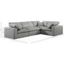  Manufacturer Color_Grey -- Comfy 119" Grey Linen Textured Fabric Upholstered 4 pc Modular Sectional IMAGE 10