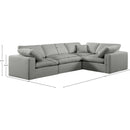 Meridian Comfy Grey Linen Textured Fabric Modular Sectional IMAGE 10