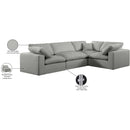 Meridian Comfy Grey Linen Textured Fabric Modular Sectional IMAGE 11