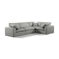  Manufacturer Color_Grey -- Comfy 119" Grey Linen Textured Fabric Upholstered 4 pc Modular Sectional IMAGE 1