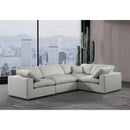  Manufacturer Color_Grey -- Comfy 119" Grey Linen Textured Fabric Upholstered 4 pc Modular Sectional IMAGE 2