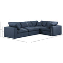  Manufacturer Color_Navy -- Comfy 119" Navy Linen Textured Fabric Upholstered 4 pc Modular Sectional IMAGE 10