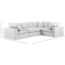  Manufacturer Color_White -- Comfy 119" White Linen Textured Fabric Upholstered 4 pc Modular Sectional IMAGE 10