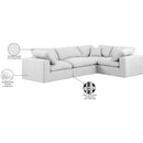  Manufacturer Color_White -- Comfy 119" White Linen Textured Fabric Upholstered 4 pc Modular Sectional IMAGE 11