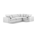  Manufacturer Color_White -- Comfy 119" White Linen Textured Fabric Upholstered 4 pc Modular Sectional IMAGE 1
