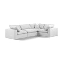  Manufacturer Color_White -- Comfy 119" White Linen Textured Fabric Upholstered 4 pc Modular Sectional IMAGE 1