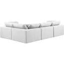  Manufacturer Color_White -- Comfy 119" White Linen Textured Fabric Upholstered 4 pc Modular Sectional IMAGE 3