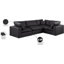 Meridian Comfy Black Vegan Leather Modular Sectional IMAGE 11