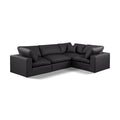  Manufacturer Color_Black -- Meridian Comfy Leather Look 4 pc Sectional IMAGE 1