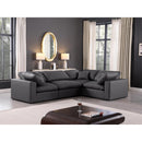  Manufacturer Color_Black -- Meridian Comfy Leather Look 4 pc Sectional IMAGE 2