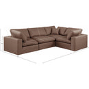  Manufacturer Color_Brown -- Comfy 119" Brown Vegan Leather Upholstered 4 pc Modular Sectional IMAGE 10
