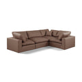  Manufacturer Color_Brown -- Comfy 119" Brown Vegan Leather Upholstered 4 pc Modular Sectional IMAGE 1