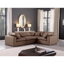  Manufacturer Color_Brown -- Comfy 119" Brown Vegan Leather Upholstered 4 pc Modular Sectional IMAGE 2