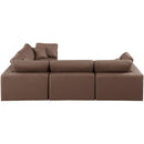 Manufacturer Color_Brown -- Comfy 119" Brown Vegan Leather Upholstered 4 pc Modular Sectional IMAGE 5