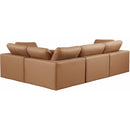  Manufacturer Color_Cognac -- Comfy 119" Cognac Vegan Leather Upholstered 4 pc Modular Sectional IMAGE 3