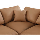  Manufacturer Color_Cognac -- Comfy 119" Cognac Vegan Leather Upholstered 4 pc Modular Sectional IMAGE 7