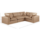  Manufacturer Color_Tan -- Comfy 119" Tan Vegan Leather Upholstered 4 pc Modular Sectional IMAGE 10