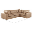 Meridian Comfy Tan Vegan Leather Modular Sectional IMAGE 10