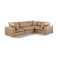  Manufacturer Color_Tan -- Comfy 119" Tan Vegan Leather Upholstered 4 pc Modular Sectional IMAGE 1