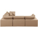  Manufacturer Color_Tan -- Comfy 119" Tan Vegan Leather Upholstered 4 pc Modular Sectional IMAGE 5