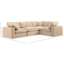  Manufacturer Color_Beige -- Meridian Comfy Fabric 4 pc Sectional IMAGE 10