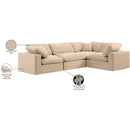  Manufacturer Color_Beige -- Meridian Comfy Fabric 4 pc Sectional IMAGE 11