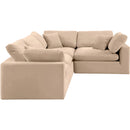  Manufacturer Color_Beige -- Meridian Comfy Fabric 4 pc Sectional IMAGE 5