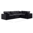  Manufacturer Color_Black -- Comfy 119" Black Velvet Upholstered 4 pc Modular Sectional IMAGE 10