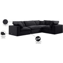  Manufacturer Color_Black -- Comfy 119" Black Velvet Upholstered 4 pc Modular Sectional IMAGE 11