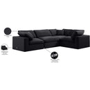 Meridian Comfy Black Velvet Modular Sectional IMAGE 11