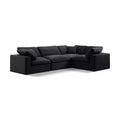  Manufacturer Color_Black -- Comfy 119" Black Velvet Upholstered 4 pc Modular Sectional IMAGE 1