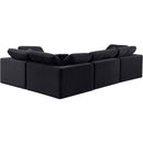  Manufacturer Color_Black -- Comfy 119" Black Velvet Upholstered 4 pc Modular Sectional IMAGE 3