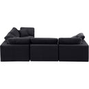  Manufacturer Color_Black -- Comfy 119" Black Velvet Upholstered 4 pc Modular Sectional IMAGE 4