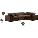 Meridian Comfy Brown Velvet Modular Sectional IMAGE 11
