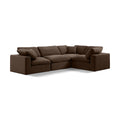  Manufacturer Color_Brown -- Comfy 119" Brown Velvet Upholstered 4 pc Modular Sectional IMAGE 1