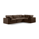  Manufacturer Color_Brown -- Comfy 119" Brown Velvet Upholstered 4 pc Modular Sectional IMAGE 1