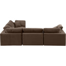  Manufacturer Color_Brown -- Comfy 119" Brown Velvet Upholstered 4 pc Modular Sectional IMAGE 4